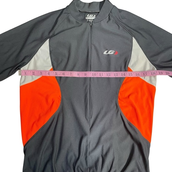 LG Louis Garneau Dark Gray Orange 1/2 Zip Men’s Cycling Jersey Sz M - Picture 7 of 7